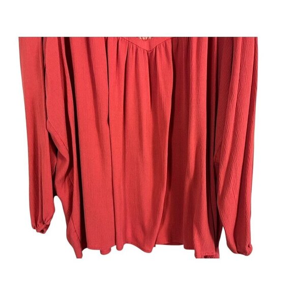 Torrid Floral Top 4X Pink Crinkle Folk Hippie Indie Granola Gauze Boho Western - Picture 6 of 16